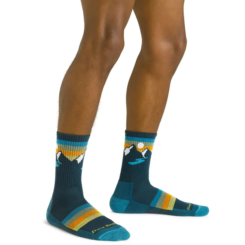 Darn Tough Sunset Ridge Micro Crew Lightweight Hiking Socks Mens in Bottle-1